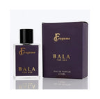 Fragume Bala Eau De Parfum for her in a 50ml glass bottle with a matching deep purple box and gold lettering.