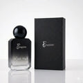 fragume Night Walk Eau De Parfum in a sleek black gradient glass bottle with matching black presentation box